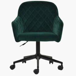 Opus Green Velvet Swivel Home Office Chair Black Base -Furniture Specialty Store opus green black leg office 3