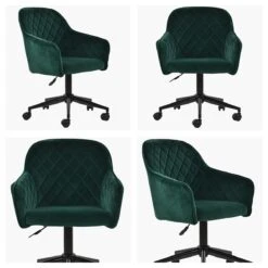 Opus Green Velvet Swivel Home Office Chair Black Base -Furniture Specialty Store opus green black leg office white