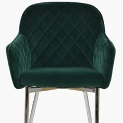 Opus Carver Green Velvet Dining Chair With Chrome Legs And Armrests -Furniture Specialty Store opus green chrome leg 4