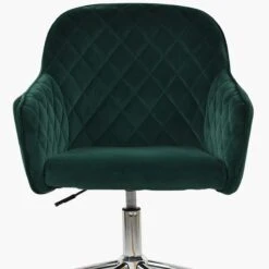 Opus Green Velvet Swivel Home Office Chair Chrome Base -Furniture Specialty Store opus green chrome office 4