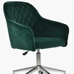 Opus Green Velvet Swivel Home Office Chair Chrome Base -Furniture Specialty Store opus green chrome office 5