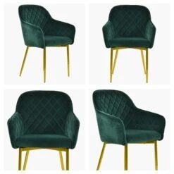 Opus Carver Green Velvet Dining Chair With Gold Legs And Armrests 11 Opus Carver Green Velvet Dining Chair With Gold Legs And Armrests -Furniture Specialty Store opus green gold leg white