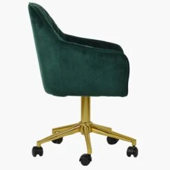 Opus Green Velvet Swivel Office Chair With Gold Legs -Furniture Specialty Store opus green gold office 1