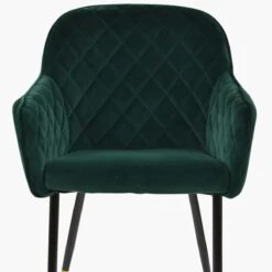 Opus Carver Green Velvet Dining Chair With Black Gold Legs And Armrests -Furniture Specialty Store opus green gold tip 4