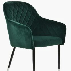 Opus Carver Green Velvet Dining Chair With Black Silver Legs And Armrests -Furniture Specialty Store opus green silver tip 5