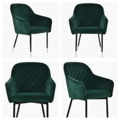 Opus Carver Green Velvet Dining Chair With Black Silver Legs And Armrests -Furniture Specialty Store opus green silver tip white