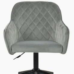 Opus Grey Velvet Swivel Home Office Chair Black Legs -Furniture Specialty Store opus light grey velvet black 4