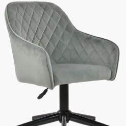 Opus Grey Velvet Swivel Home Office Chair Black Legs -Furniture Specialty Store opus light grey velvet black 5