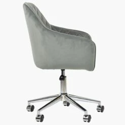 Opus Grey Velvet Swivel Home Office Chair Chrome Legs