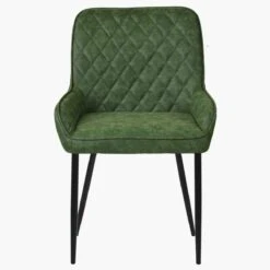Opus Side Green Leather Dining Chair With Black Leg -Furniture Specialty Store opus side antique green black 1