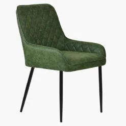 Opus Side Green Leather Dining Chair With Black Leg -Furniture Specialty Store opus side antique green black 2