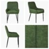 Opus Side Green Leather Dining Chair With Black Leg -Furniture Specialty Store opus side antique green black 4
