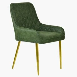 Opus Side Green Leather Dining Chair With Gold Leg -Furniture Specialty Store opus side antique green gold 2