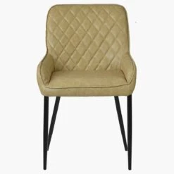 Opus Side Cream Leather Dining Chair With Black Leg -Furniture Specialty Store opus side cream black 2