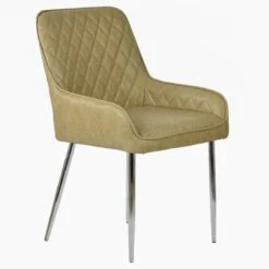 Opus Side Cream Leather Dining Chair With Chrome Leg -Furniture Specialty Store opus side cream chrome 3