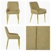 Opus Side Cream Leather Dining Chair With Gold Leg -Furniture Specialty Store opus side cream gold 4