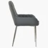 Opus Side Dark Grey Faux Leather Dining Chair With Chrome Legs -Furniture Specialty Store opus side dark grey chrome leg 2