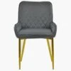 Opus Side Dark Grey Faux Leather Dining Chair With Gold Legs -Furniture Specialty Store opus side dark grey pu gold leg 1