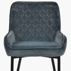 Opus Side Dark Grey Velvet Dining Chair With Black Legs -Furniture Specialty Store opus side dark grey velvet black leg 4 1