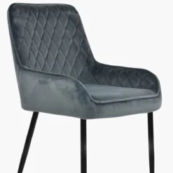Opus Side Dark Grey Velvet Dining Chair With Black Legs -Furniture Specialty Store opus side dark grey velvet black leg 5