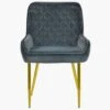 Opus Side Dark Grey Velvet Dining Chair With Gold Legs -Furniture Specialty Store opus side dark grey velvet gold leg 1 1