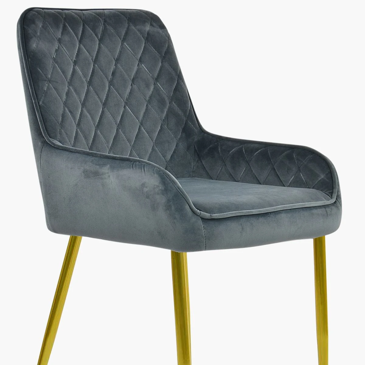 Opus Side Dark Grey Velvet Dining Chair With Gold Legs 4 Opus Side Dark Grey Velvet Dining Chair With Gold Legs - Image 2