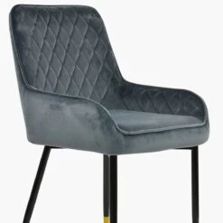 Opus Side Dark Grey Velvet Dining Chair With Black Gold Legs -Furniture Specialty Store opus side dark grey velvet gold tip leg 4
