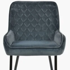 Opus Side Dark Grey Velvet Dining Chair With Black Silver Legs -Furniture Specialty Store opus side dark grey velvet silver tip 5