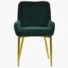 Opus Side Green Velvet Dining Chair With Gold Legs -Furniture Specialty Store opus side green gold leg 1