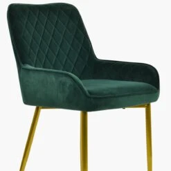 Opus Side Green Velvet Dining Chair With Gold Legs -Furniture Specialty Store opus side green gold leg 4
