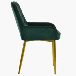 Opus Side Green Velvet Dining Chair With Gold Legs -Furniture Specialty Store opus side green gold leg 5