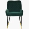 Opus Side Green Velvet Dining Chair With Black Gold Legs 2 Opus Side Green Velvet Dining Chair With Black Gold Legs -Furniture Specialty Store opus side green gold tip 1