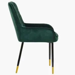 Opus Side Green Velvet Dining Chair With Black Gold Legs 8 Opus Side Green Velvet Dining Chair With Black Gold Legs -Furniture Specialty Store opus side green gold tip 3