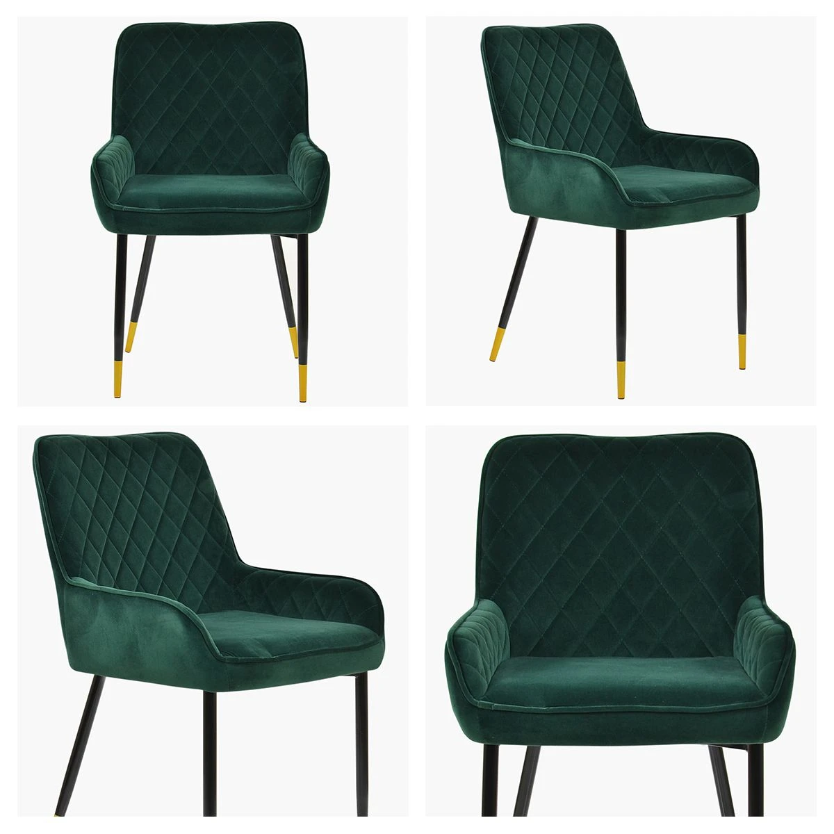 Opus Side Green Velvet Dining Chair With Black Gold Legs 7 Opus Side Green Velvet Dining Chair With Black Gold Legs - Image 5