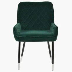Opus Side Green Velvet Dining Chair With Black Silver Legs 9 Opus Side Green Velvet Dining Chair With Black Silver Legs -Furniture Specialty Store opus side green silver tip 1