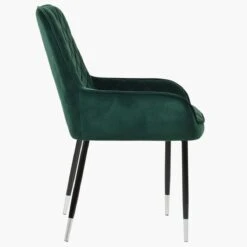 Opus Side Green Velvet Dining Chair With Black Silver Legs 10 Opus Side Green Velvet Dining Chair With Black Silver Legs -Furniture Specialty Store opus side green silver tip 2