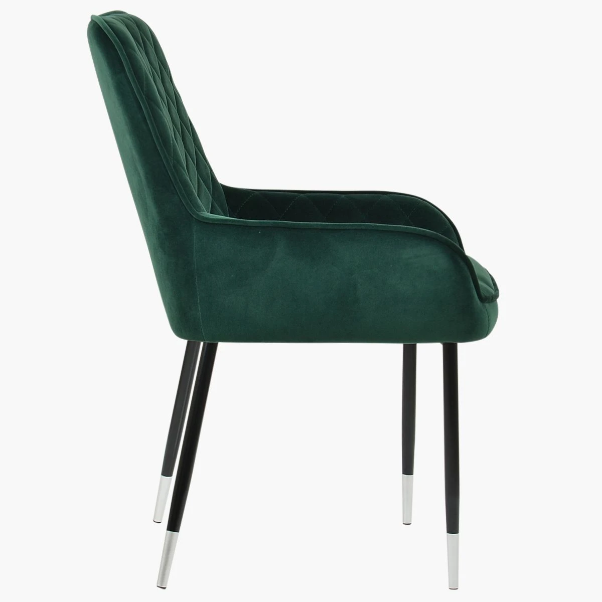 Opus Side Green Velvet Dining Chair With Black Silver Legs 6 Opus Side Green Velvet Dining Chair With Black Silver Legs - Image 4