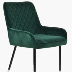 Opus Side Green Velvet Dining Chair With Black Silver Legs 11 Opus Side Green Velvet Dining Chair With Black Silver Legs -Furniture Specialty Store opus side green silver tip 4