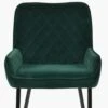 Opus Side Green Velvet Dining Chair With Black Silver Legs 1 Opus Side Green Velvet Dining Chair With Black Silver Legs -Furniture Specialty Store opus side green silver tip 5