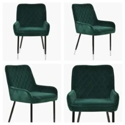 Opus Side Green Velvet Dining Chair With Black Silver Legs 8 Opus Side Green Velvet Dining Chair With Black Silver Legs -Furniture Specialty Store opus side green silver tip white