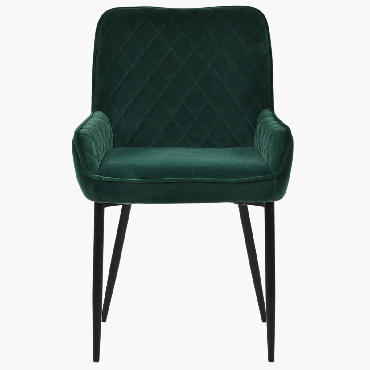 Opus Side Green Velvet Dining Chair With Black Legs 4 Opus Side Green Velvet Dining Chair With Black Legs - Image 2