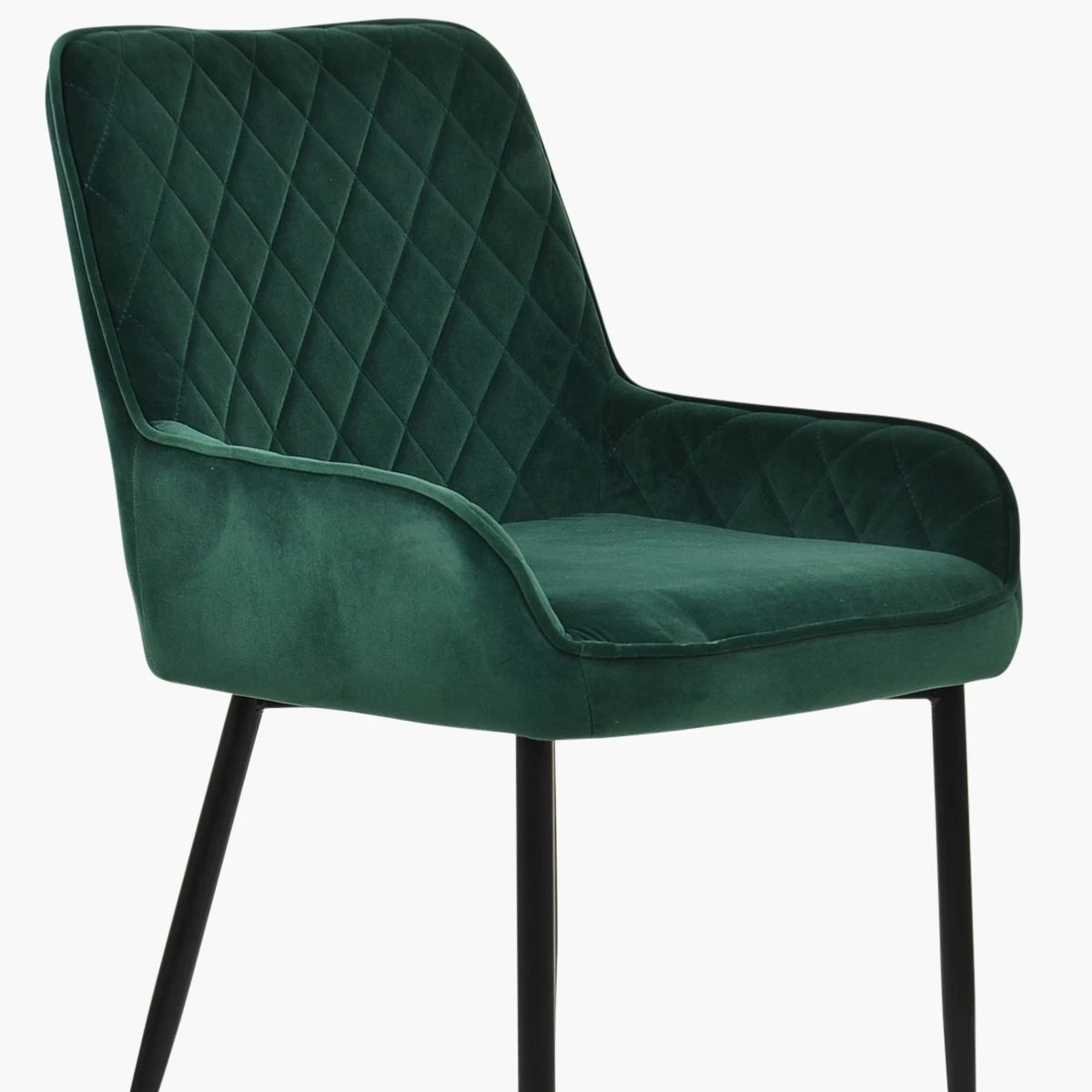 Opus Side Green Velvet Dining Chair With Black Legs 5 Opus Side Green Velvet Dining Chair With Black Legs - Image 3