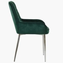 Opus Side Green Velvet Dining Chair With Chrome Legs 9 Opus Side Green Velvet Dining Chair With Chrome Legs -Furniture Specialty Store opus side green velvet chrome leg 2