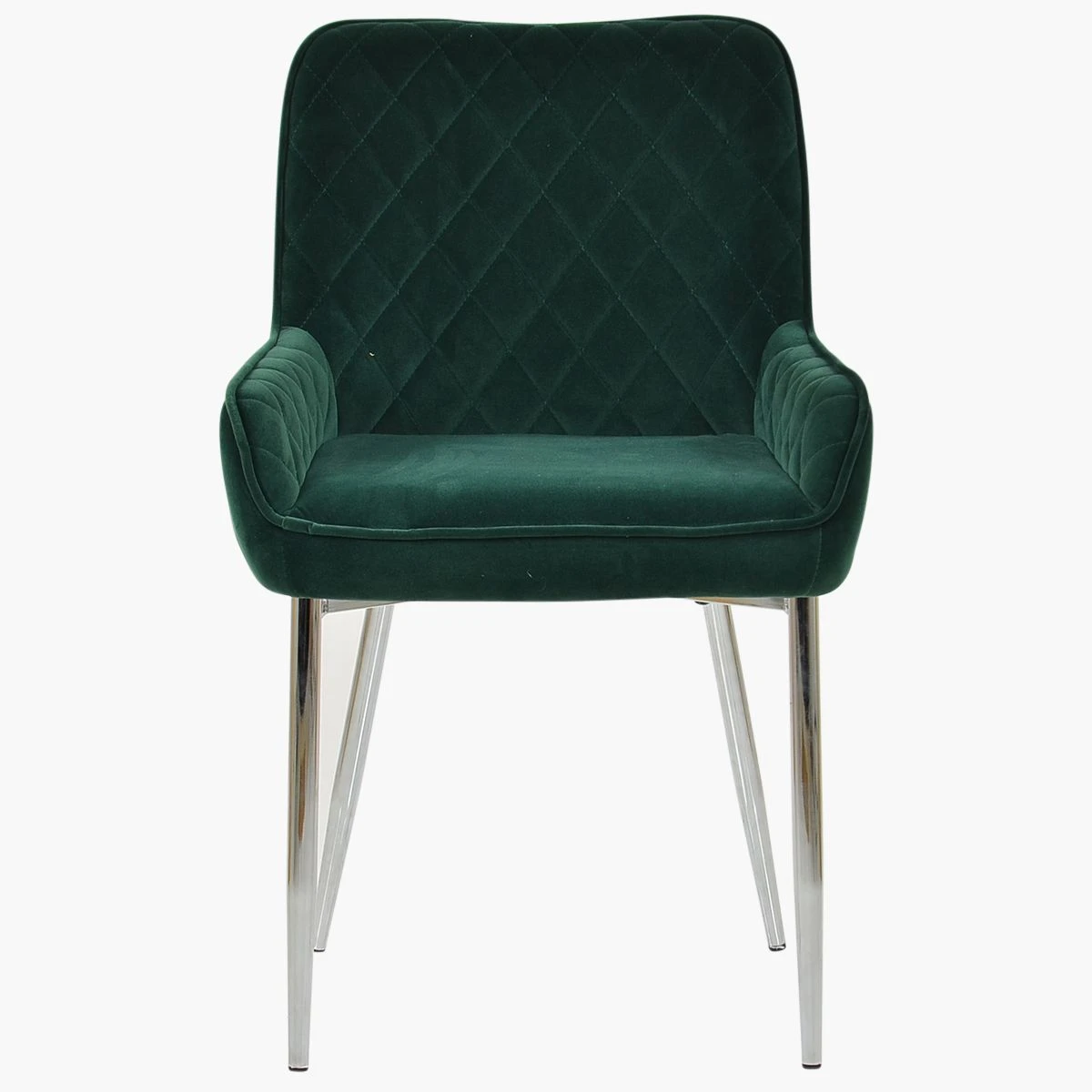 Opus Side Green Velvet Dining Chair With Chrome Legs 6 Opus Side Green Velvet Dining Chair With Chrome Legs - Image 4