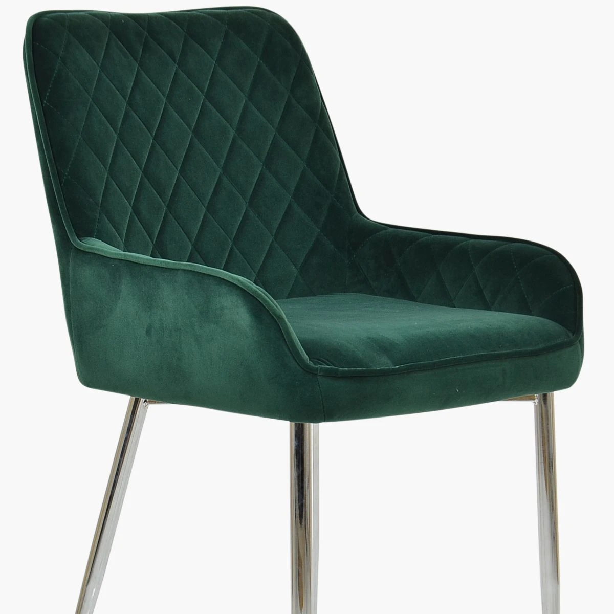 Opus Side Green Velvet Dining Chair With Chrome Legs 3 Opus Side Green Velvet Dining Chair With Chrome Legs