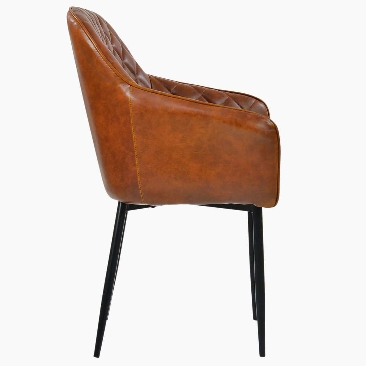Opus Carver Vintage Brown Leather Dining Chair With Black Legs And Armrests 3 Opus Carver Vintage Brown Leather Dining Chair With Black Legs And Armrests