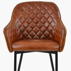 Opus Carver Vintage Brown Leather Dining Chair With Black Legs And Armrests 9 Opus Carver Vintage Brown Leather Dining Chair With Black Legs And Armrests -Furniture Specialty Store opus vintage brown black leg 4