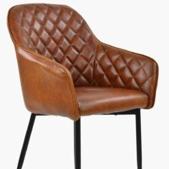 Opus Carver Vintage Brown Leather Dining Chair With Black Legs And Armrests 10 Opus Carver Vintage Brown Leather Dining Chair With Black Legs And Armrests -Furniture Specialty Store opus vintage brown black leg 5