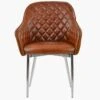 Opus Carver Vintage Brown Leather Dining Chair With Chrome Legs And Armrests 2 Opus Carver Vintage Brown Leather Dining Chair With Chrome Legs And Armrests -Furniture Specialty Store opus vintage brown chrome leg 1