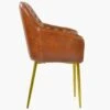 Opus Carver Vintage Brown Faux Leather Dining Chair With Gold Legs And Arms 2 Opus Carver Vintage Brown Faux Leather Dining Chair With Gold Legs And Arms -Furniture Specialty Store opus vintage brown gold leg 2